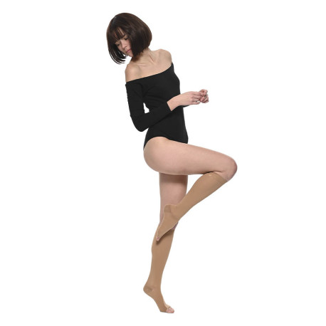 Гольфы компрессионные Soloventex Comfort, 2 класс, женские, открытый носок, бежевые, арт. 120-142-2