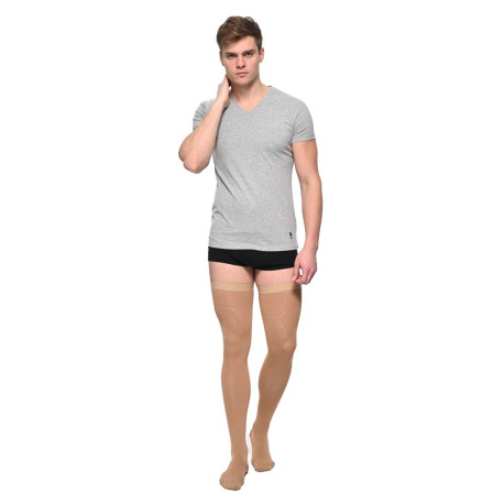 Чулки компрессионные Soloventex Comfort, 2 класс, мужские, закрытый носок, бежевые, арт. 421-232-3